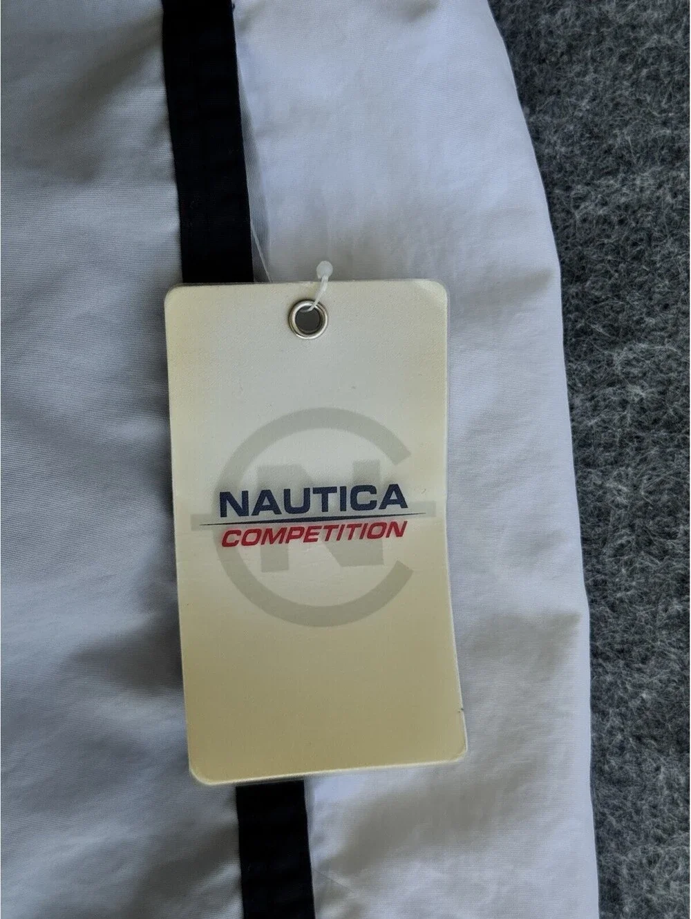 Nautica Competition Swim Trunks Men’s L Silver Medal Gray Nylon Board Shorts